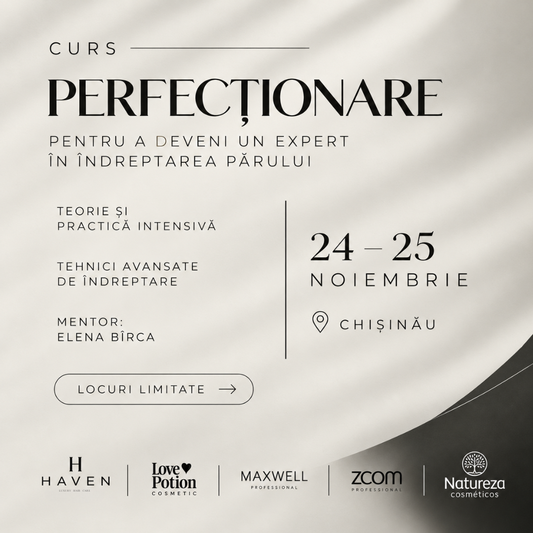 ✨ Curs de perfecționare – Îndreptarea părului ✨