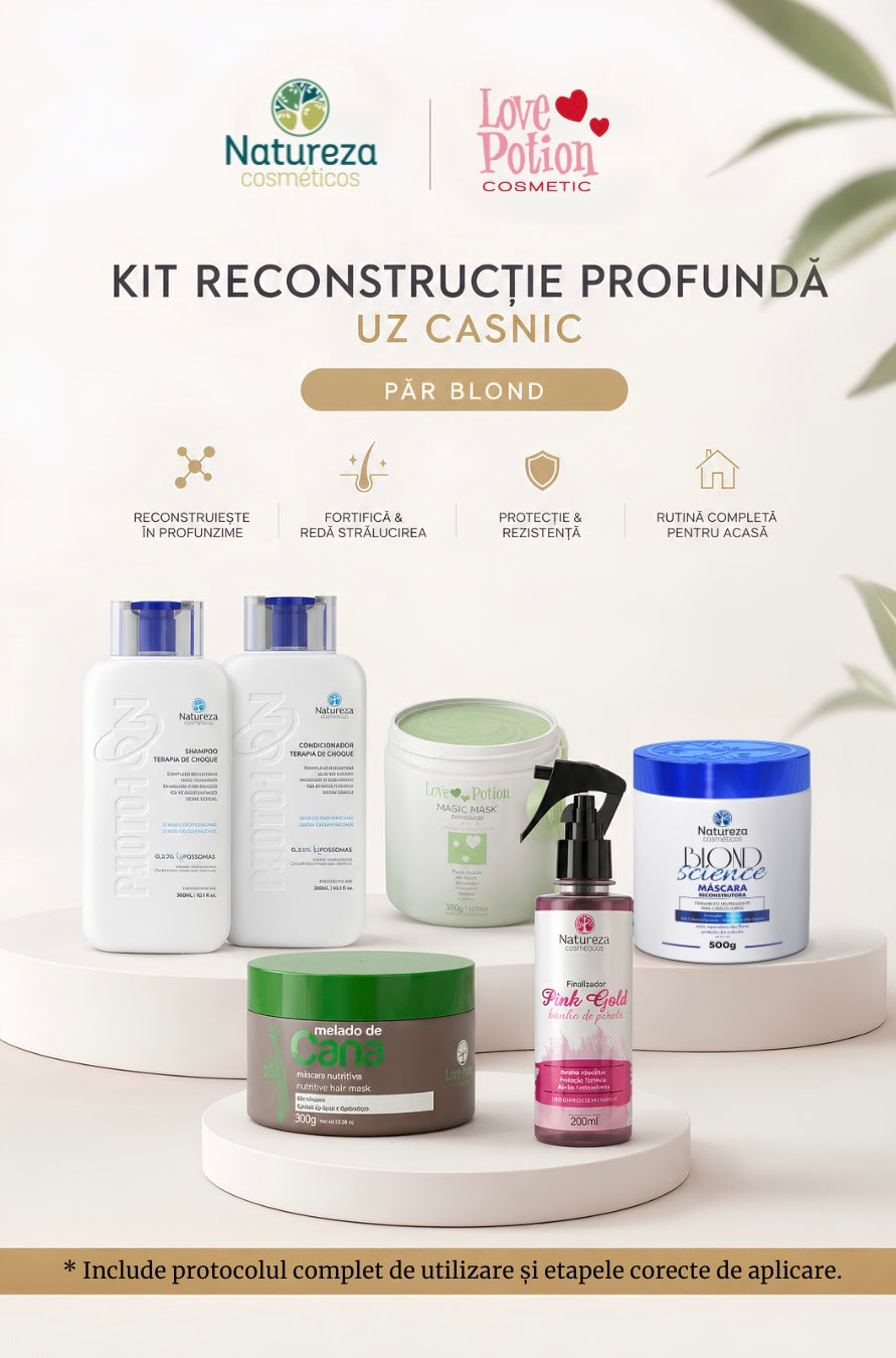 ✨ KIT RECONSTRUCȚIE PROFUNDĂ – PĂR BLOND DETERIORAT ✨