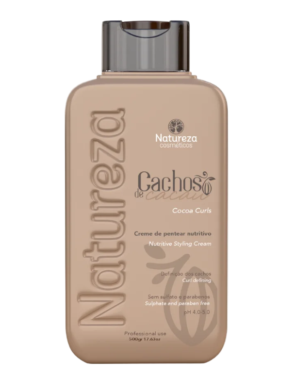 Cremă de Styling Leave-in pentru Bucle Cachos de Cacau 500g – Natureza Cosmeticos
