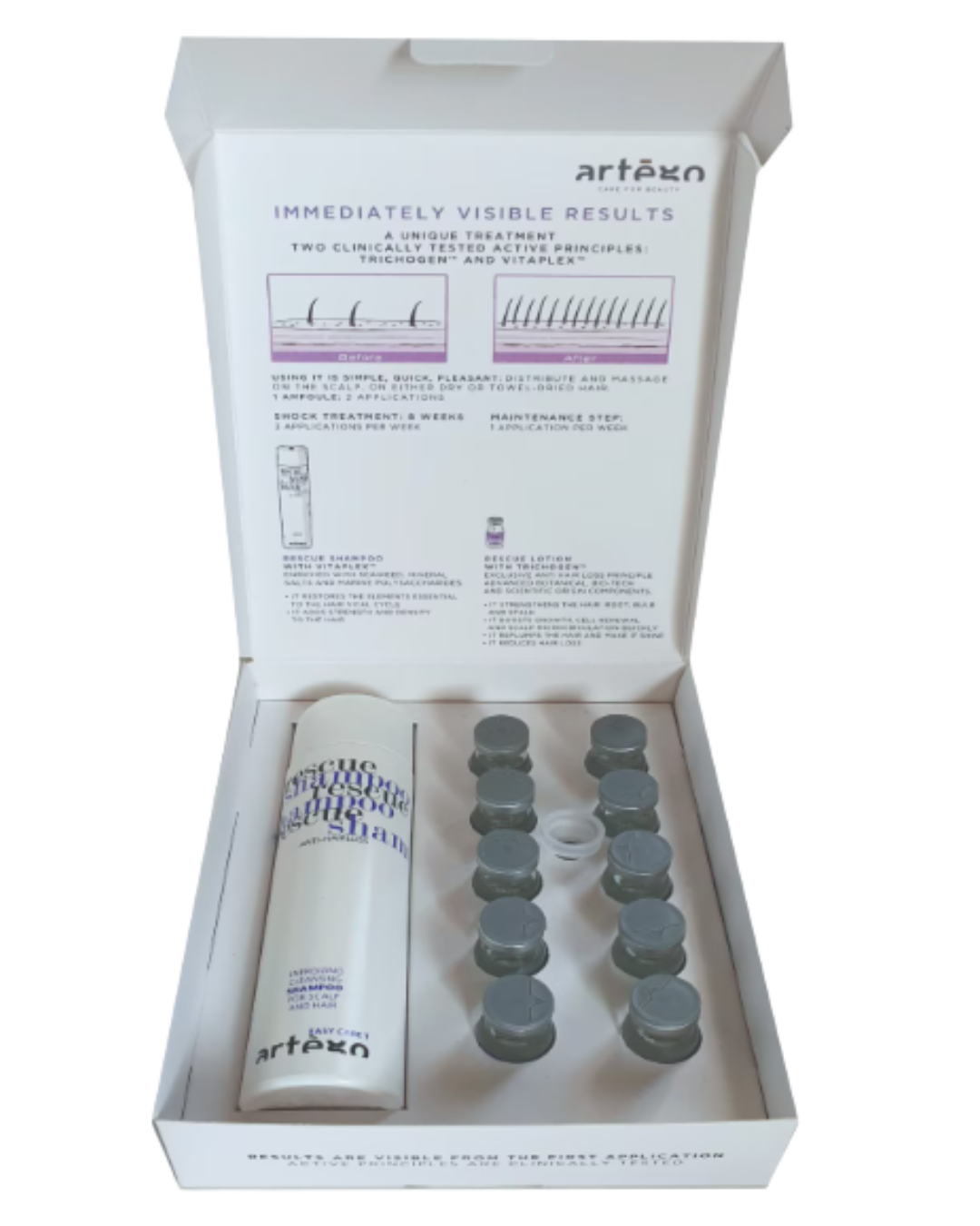 RESCUE Set Sampon 250ml + Ampule împotriva căderii 10buc*8ml