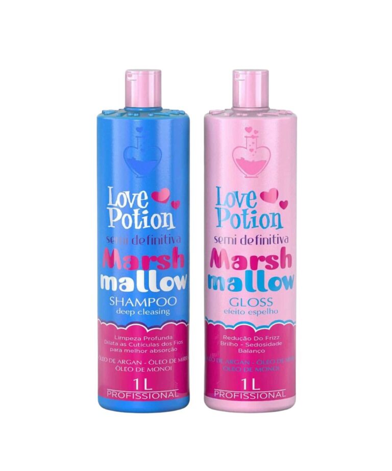 Set Love Potion Marshmellow, Șampon curățare profundă+produs de îndreptare  2x1L,