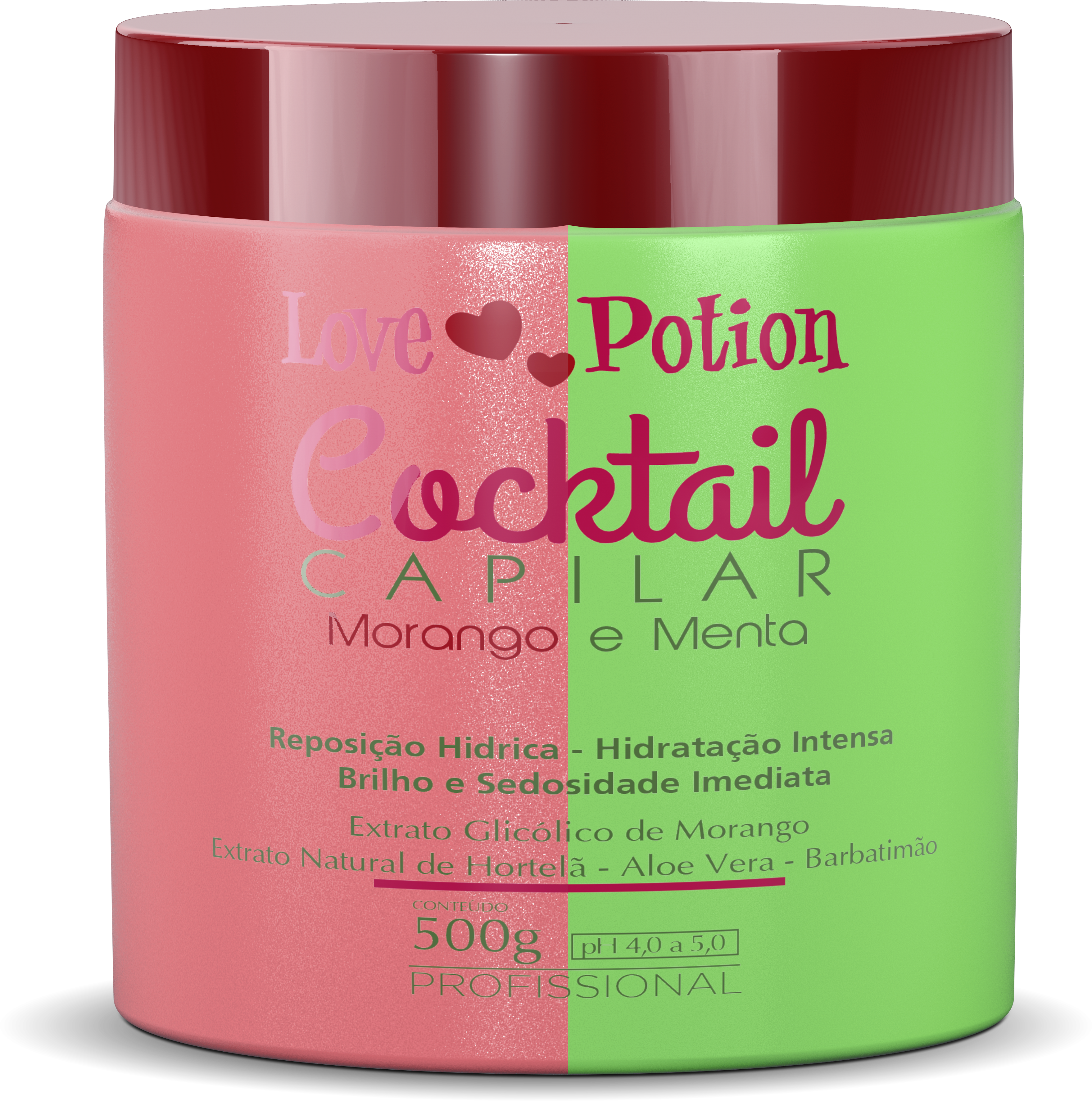 Cocktail Capilar Căpșuni Mentă Hidratare, 500g, LOVE POTION